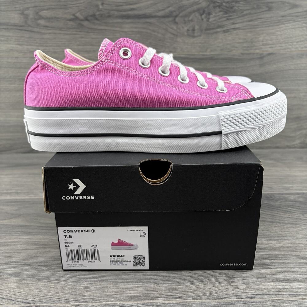 Converse Chuck Taylor All Star Lift Ox Size 7.5 Womens Shocking Pink Sneakers